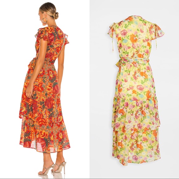 Banjanan Mercy Floral Short Sleeve Midi Wrap Dress - Picture 5 of 13